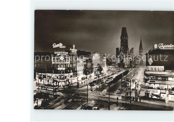 BERLIN  CITY bei Nacht Kurfuerstendamm Kaiser Wilhelm Gedaechtniskirche