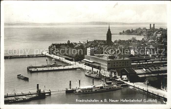 Friedrichshafen Bodensee Hafenbahnhof Fliegeraufnahme