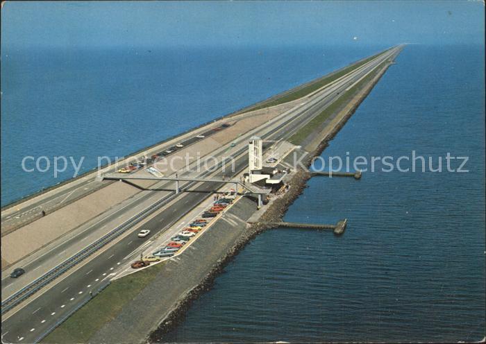 Niederlande Friesland Monument Afsluitdijk 1932 Fliegeraufnahme