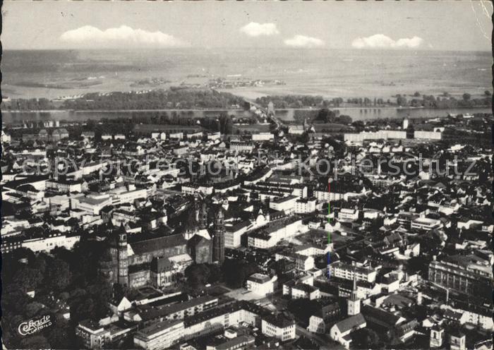 Worms Rhein Fliegeraufnahme