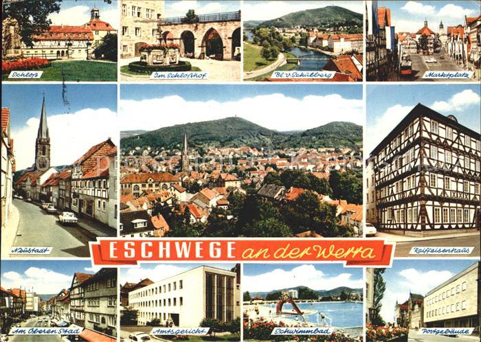 Eschwege Schloss Schuelberg Marktplatz Postgebaeude Amtsgericht