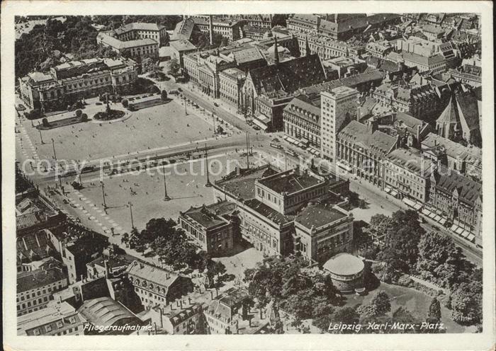 LEIPZIG Sachsen Fliegeraufnahme Karl Marx Platz