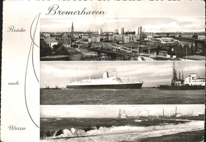 BREMEN  CITY Hafen Bruecke uebersee Dampfer