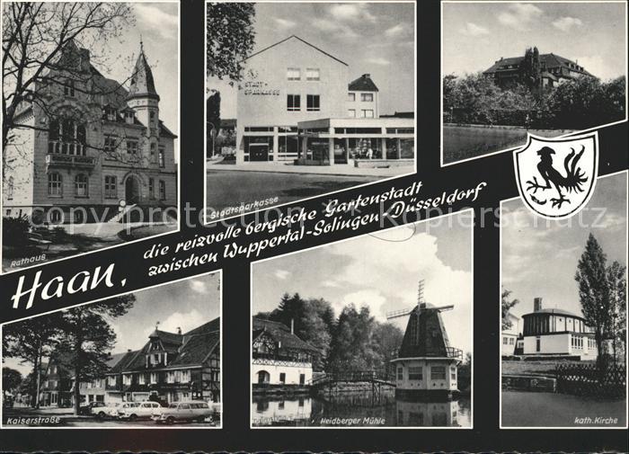 Haan Rheinland Rathaus Stadtsparkasse Katholische Kirche Heidberger Muehle Kaise