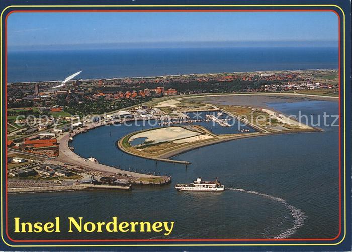 Norderney Nordseebad Fliegeraufnahme Hafen