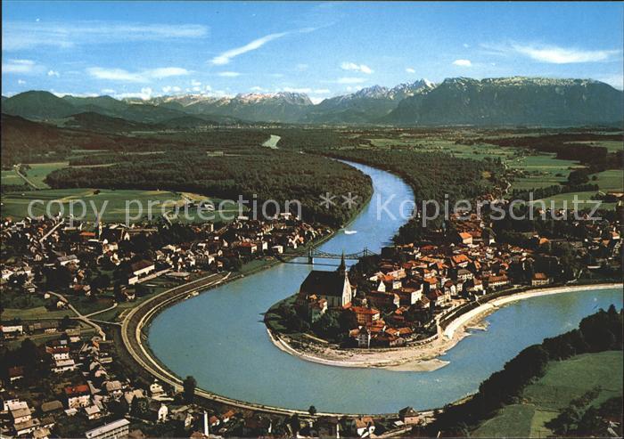 Laufen Salzach Fliegeraufnahme