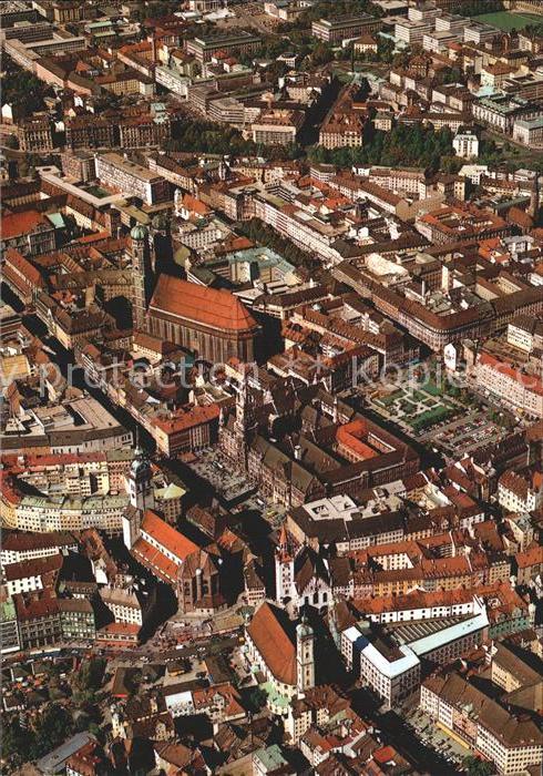 Muenchen Bayern Fliegeraufnahme Zentrum Rathaus