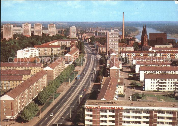 Frankfurt Oder Blick vom Hochhaus auf Karl Marx Strasse