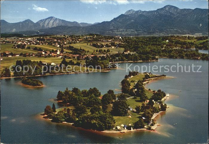 Seehausen Staffelsee Fliegeraufnahme mit Insel Buchau