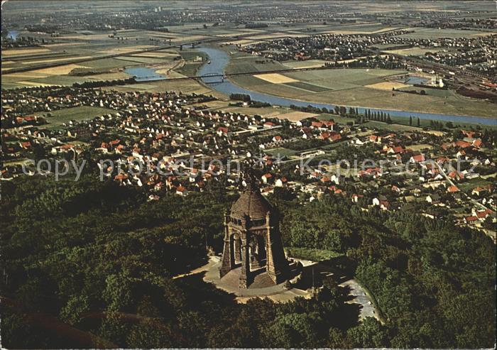 Porta Westfalica Fliegeraufnahme Kaiser Wilhelm Denkmal