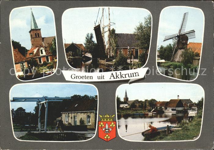 Akkrum Kirche Zugbruecken Windmuehle Teilansicht