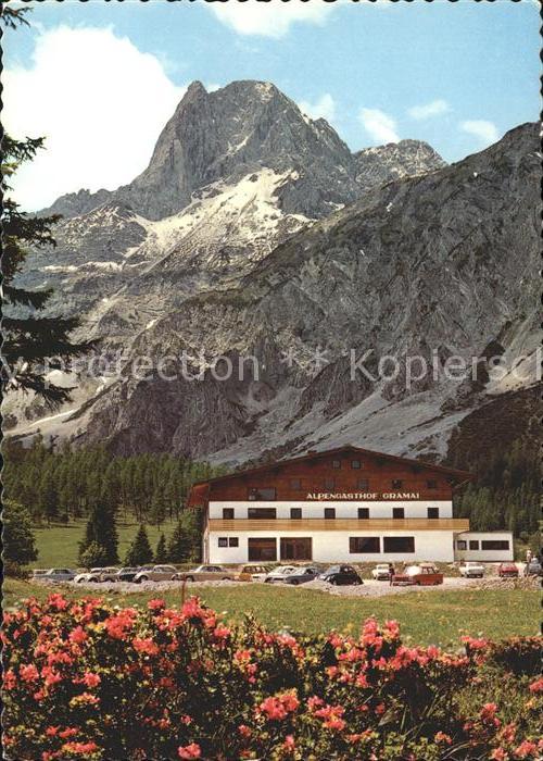 Pertisau Achensee Alpengasthof Gramai mit Karwendel und Lamsenspitze