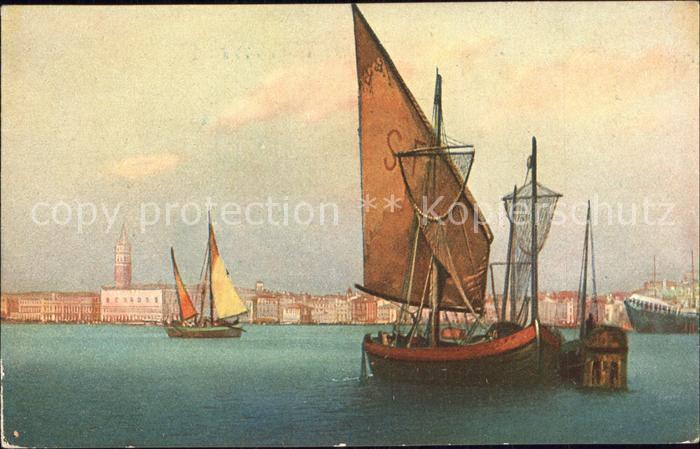 Venezia Venedig Lagune Segelboote Kuenstlerkarte