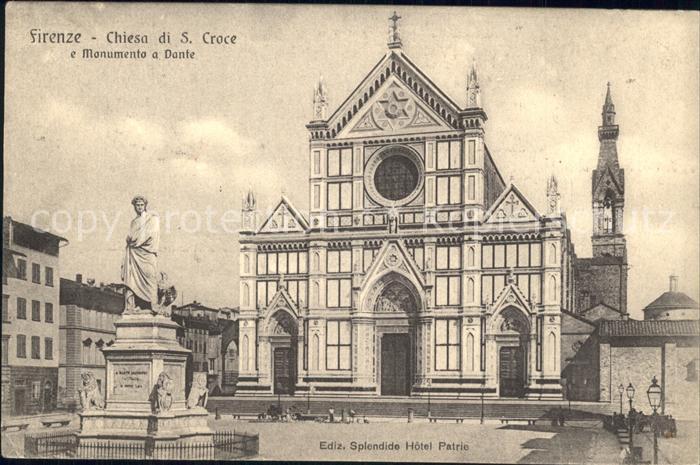 Firenze Florenz Chiesa di S. Croce e Monumento a Dante