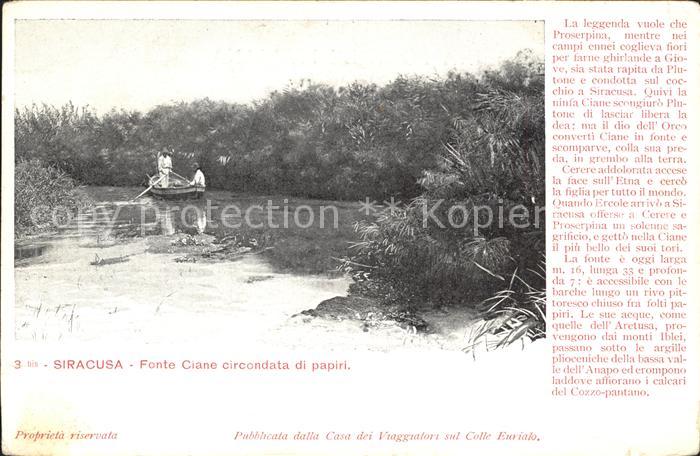 Siracusa Fonte Ciane circondata di papiri