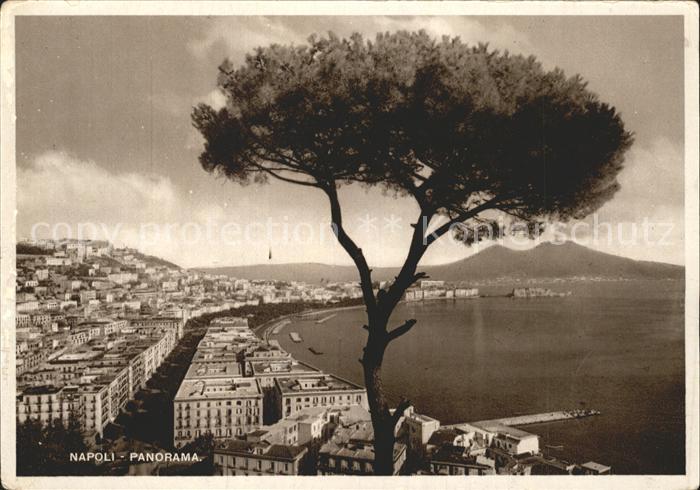 Napoli Neapel Panorama mit Vesuv