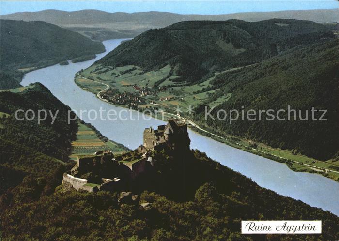 Wachau Oesterreich Ruine Aggstein Fliegeraufnahme