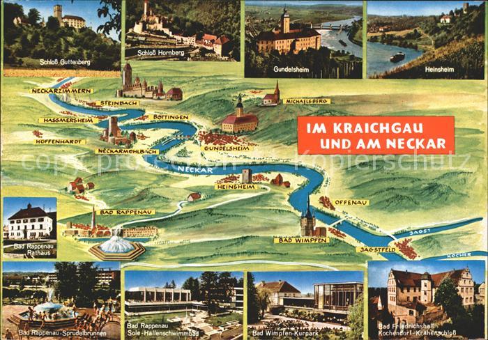 Bad Wimpfen Landkarte im Kraichgau und am Neckar