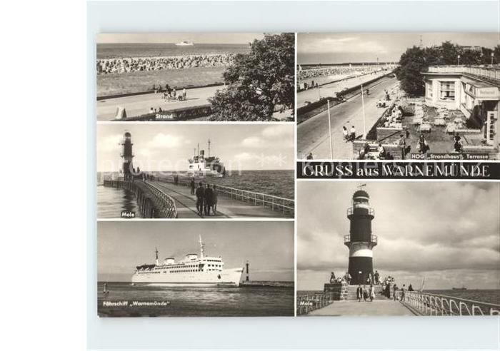 Warnemuende Ostseebad Faehrschiff Warnemuende Strand Mole