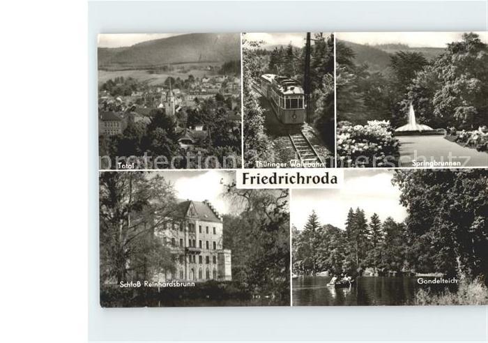Friedrichroda Waldbahn Springbrunnen Gondelteich Schloss Reinhardsbrunn