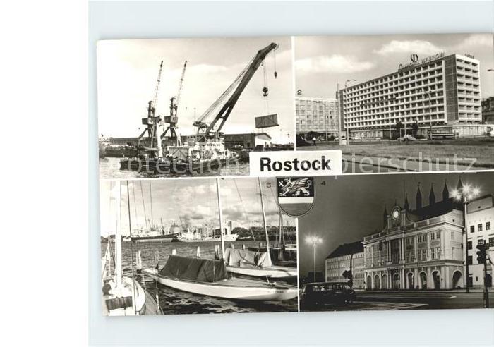 ROSTOCK  CITY ueberseehafen Interhotel Warnow alte Hafen Rathaus
