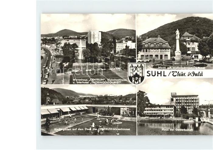 Suhl Thueringer Wald Warenhaus Centrum Wohnhochhaus Thueringentourist Kindergart