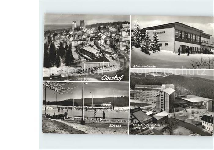 Oberhof Thueringen Schanzenbaude FDGB Erholungsheim Fritz Weineck Eisbahn