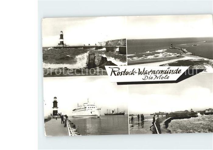 Rostock-Warnemuende Mole Faehre Leuchtturm