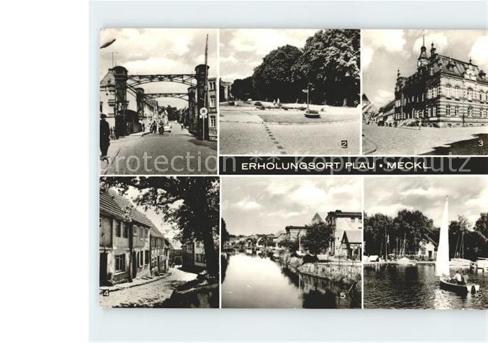 Plau See Zugbruecke Burgplatz Rathaus Marktplatz Seglerheim