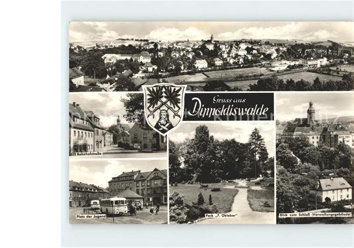 Dippoldiswalde Osterzgebirge Bahnhofstrasse Schloss Verwaltungsgebaeude Park 7.