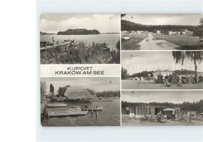 Krakow See Fischerhaus Bungalows Borgwall Badestrand Joernberg Bungalowsiedlung