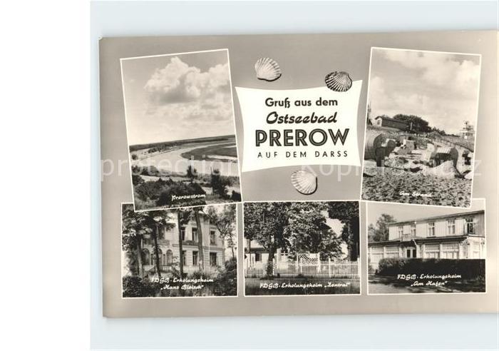 Prerow Ostseebad Prerowstrom Strand FDGB Erholungsheim am Hafen