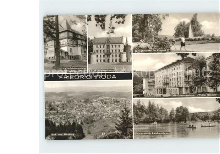 Friedrichroda FDGB Erholungsheim Spiessberghaus Springbrunnen Kurpark Gondelteic