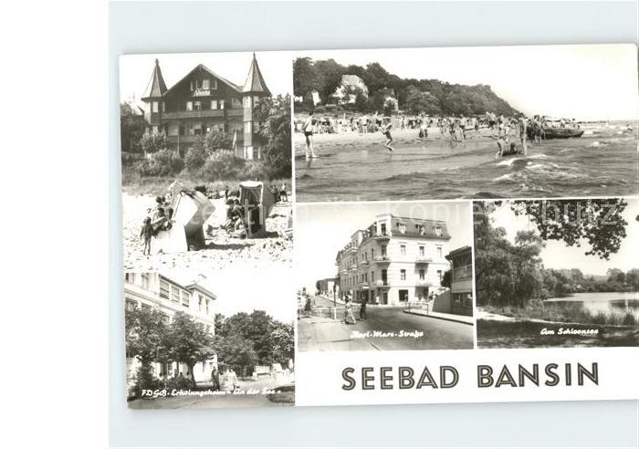 Bansin Ostseebad Karl Marx Strasse Schloonsee Strand FDGB Erholungsheim An der S