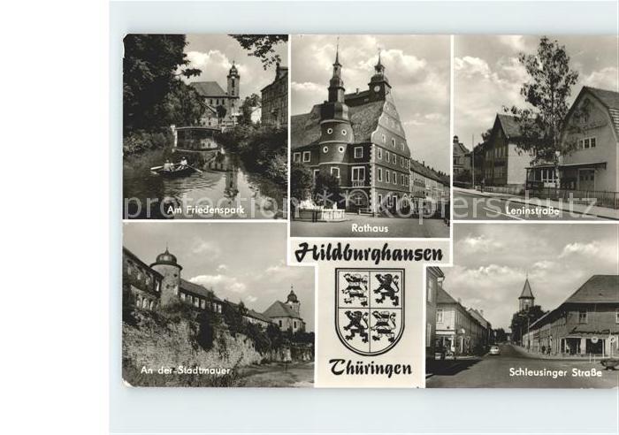 Hildburghausen Rathaus Friedenspark Leninstrasse Schleusinger Strasse Stadtmauer