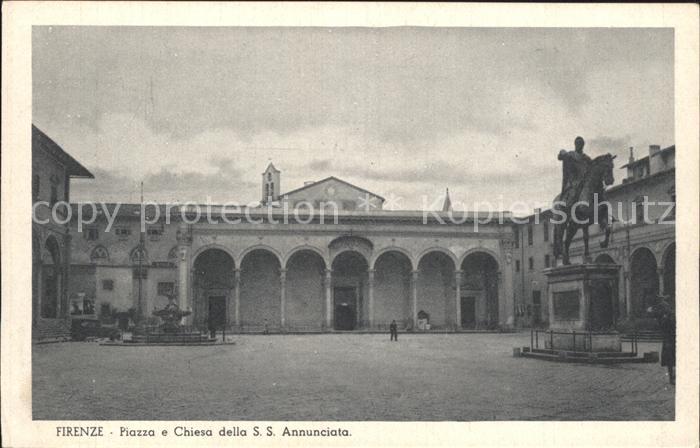 Firenze Florenz Piazza e Chiesa della S S Annunciata