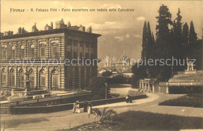 Firenze Florenz R Palazzo Pitti Parte posteriore con veduta della Cattedrale