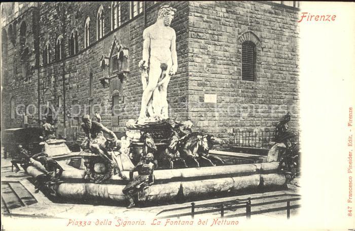 Firenze Florenz Piazza della Signoria La Fontana del Nettuno