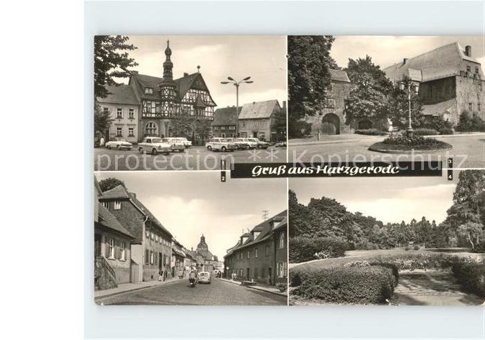 Harzgerode Marktplatz Rathaus Oberstrasse Schlossberg Stadtgarten