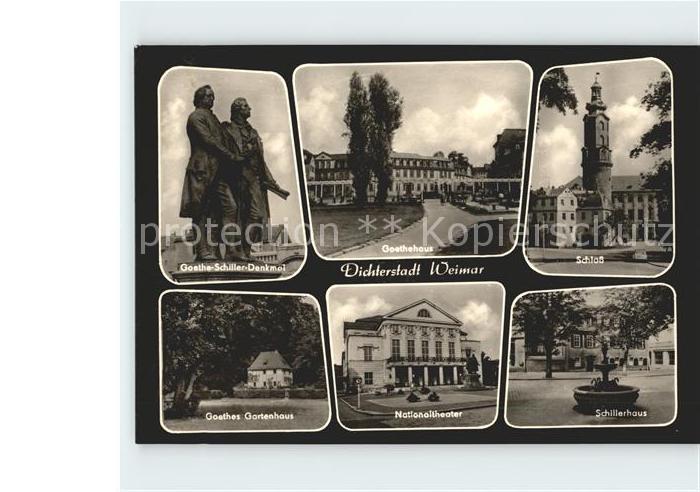 Weimar Thueringen Goethe Schiller Denkmal Goethehaus Schloss Nationaltheater