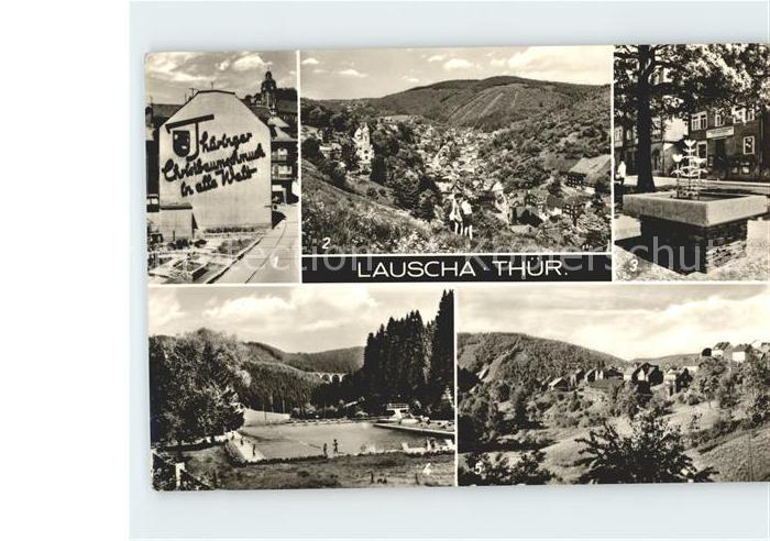 Lauscha Huettenplatz Glasbrunnen Schwimmbad