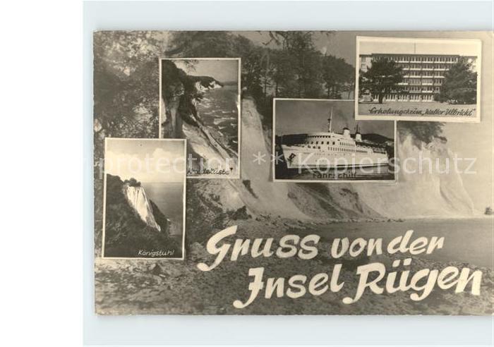 Insel Ruegen Faehrschiff Erholungsheim Walter Ulbicht Koenigstuhl