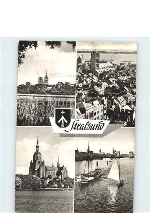 Stralsund Mecklenburg Vorpommern Segelboot Kirche Teilansichten