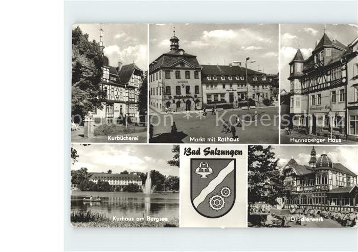 Bad Salzungen Markt Rathaus Hennenberger Haus Gradierwerk Kurhaus Burgsee