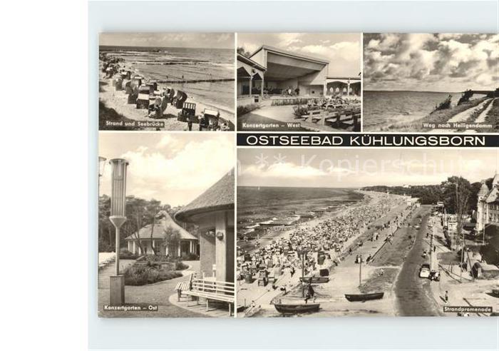 Kuehlungsborn Ostseebad Strand Seebruecke Promenade Weg nach Heiligendamm