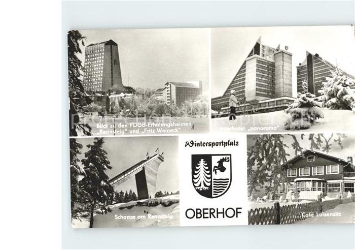 Oberhof Thueringen FDGB Erholungsheim Rennsteig Fritz Weineck Inerhotel panorama