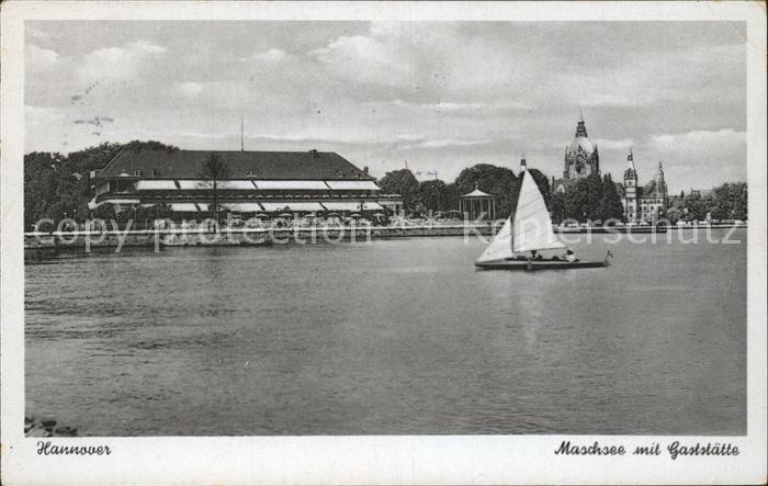 HANNOVER CITY Maschsee Gaststaette Segelboot NZ3