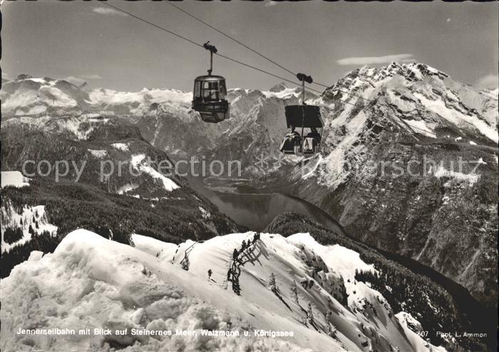 Jenner Berchtesgaden Seilbahn mit Steinernes Meer Watzmann Koenigsee