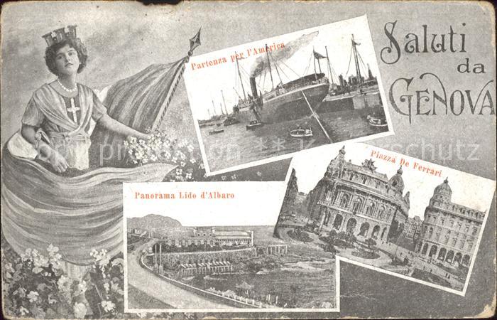 Genova Genua Liguria Partenza America Piazza De Ferrari Lido Albaro
