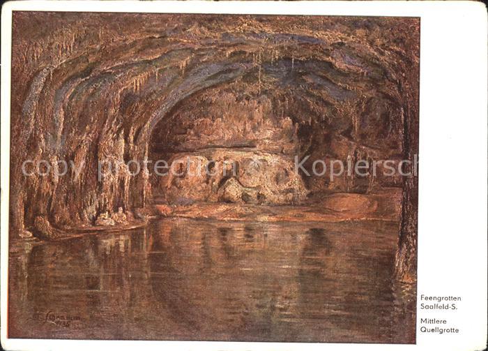 Saalfeld Saale Feengrotten Mittere Quellgrotte Kuenstlerkarte